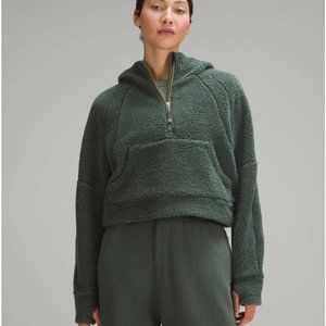 NWT Lululemon Scuba Oversized Half-Zip Fleece Hoodie dark forest XS/S